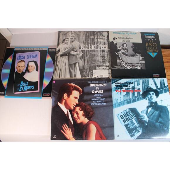 5 Laser Disc Bundle Lot: The Wrong Man, The Big Trees, Bringing up Baby, (P) - Picture 1 of 12